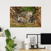 Kutest Baby Animals | Eelfamilie Poster (Thuiskantoor)