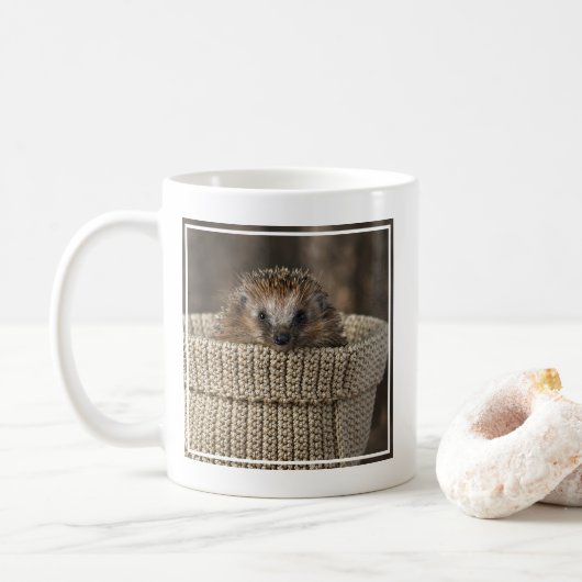Kutest Baby Animals | Egel in een mand Koffiemok (Met donut)