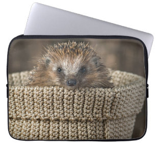 Kutest Baby Animals Egel in een mand Laptop Sleeve