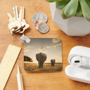 Kutest Baby Animals Elephant Calf en moeder Sleutelhanger