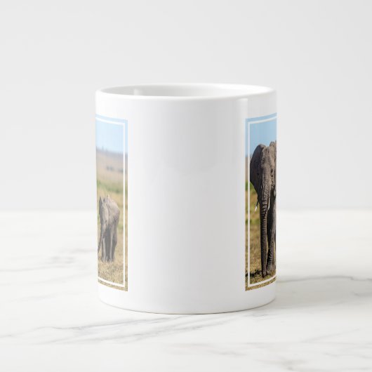 Kutest Baby Animals | Elephant Moeder & Baby Extra Grote Beker (Voorkant)