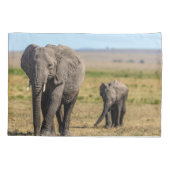 Kutest Baby Animals | Elephant Moeder & Baby Kussensloop (Achterkant)