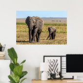 Kutest Baby Animals | Elephant Moeder & Baby Poster (Thuiskantoor)
