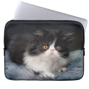 Kutest Baby Animals Fluffy B&W Kitten Laptop Sleeve