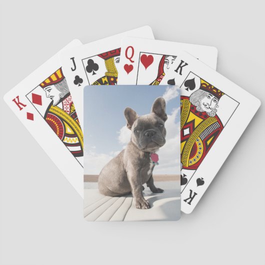 Kutest Baby Animals | Franse Bulldog Boating Pokerkaarten (Achterkant)