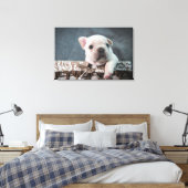 Kutest Baby Animals | Franse Bulldog Canvas Afdruk (Insitu (Slaapkamer))