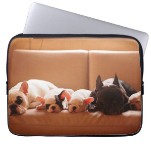 Kutest Baby Animals   Franse Bulldog Familie Laptop Sleeve