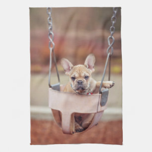 Kutest Baby Animals   Franse Bulldog Playground Theedoek