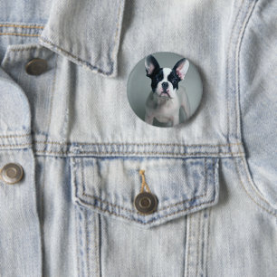 Kutest Baby Animals   Franse Bulldog Puppy Ronde Button 5,7 Cm
