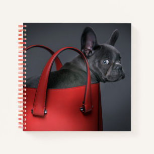 Kutest Baby Animals Franse Bulldog Red Hand Bag Notitieboek