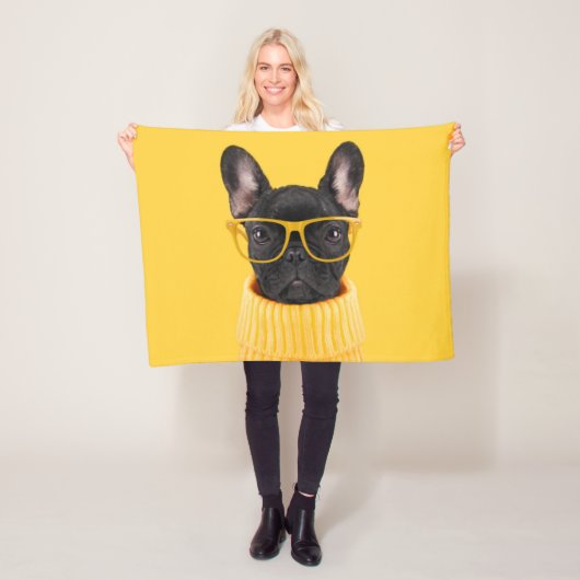 Kutest Baby Animals | Franse Bulldog Sunbril Fleece Deken (In situ)