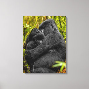 Kutest Baby Animals   Gorilla en Baby Canvas Afdruk