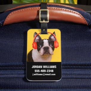 Kutest Baby Animals Hoofdtelefoon van Boston Ter Bagagelabel