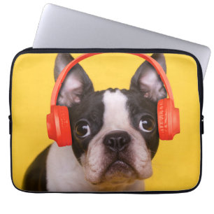 Kutest Baby Animals   Hoofdtelefoon van Boston Ter Laptop Sleeve