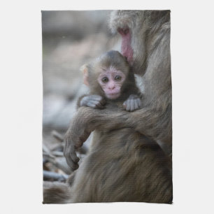 Kutest Baby Animals Japanse aap en Baby Theedoek