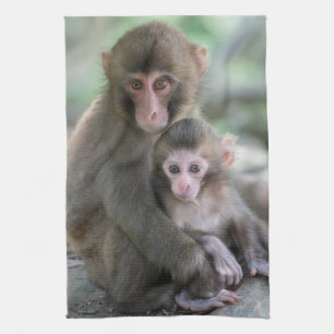 Kutest Baby Animals Japanse apen Theedoek