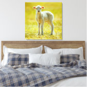 Kutest Baby Animals | Jonge schapen Canvas Afdruk (Insitu (Slaapkamer))