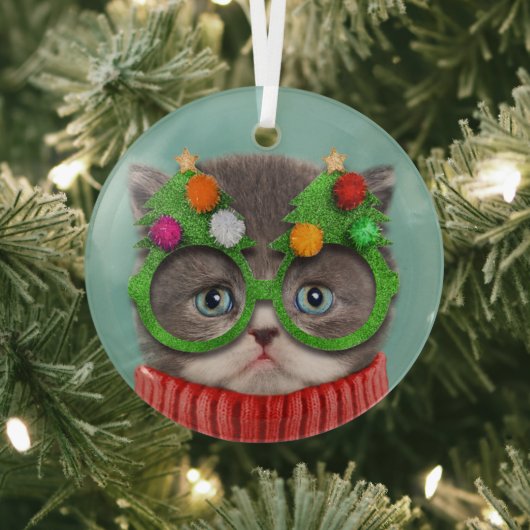 Kutest Baby Animals | Kat-kerstkeuken Glas Ornament (Insitu)