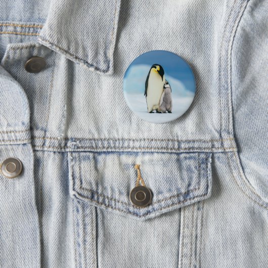 Kutest Baby Animals | keizer Penguin Chick Ronde Button 5,7 Cm (In situ)