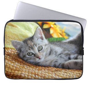 Kutest Baby Animals Kitten Lounging Laptop Sleeve