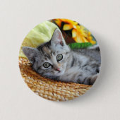 Kutest Baby Animals | Kitten Lounging Ronde Button 5,7 Cm (Voorkant)