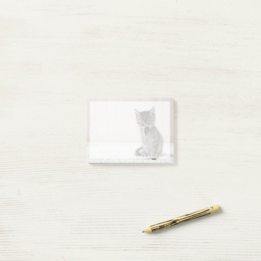 Kutest Baby Animals | Licking Tabby Kitten Post-it® Notes (Op bureau)