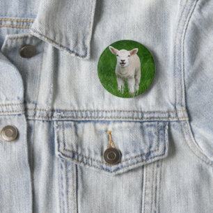 Kutest Baby Animals Lil Lamb Ronde Button 5,7 Cm