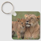 Kutest Baby Animals | Lion Cub en moeder Sleutelhanger (Voorkant)