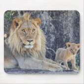 Kutest Baby Animals | Lion Dad & Cub Muismat (Voorkant)