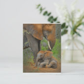 Kutest Baby Animals | Mama Elephant & Baby Briefkaart (Staand voorkant)