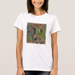 Kutest Baby Animals Mama Elephant & Baby T-shirt