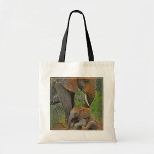 Kutest Baby Animals   Mama Elephant & Baby Tote Bag