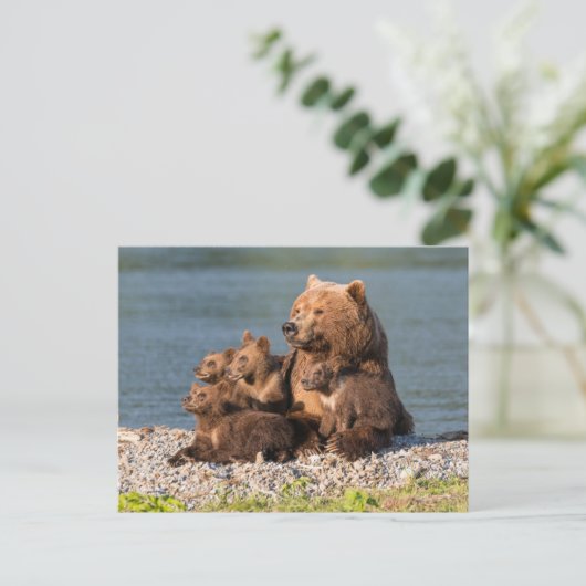 Kutest Baby Animals | Moeder Beer en kubussen Briefkaart (Staand voorkant)