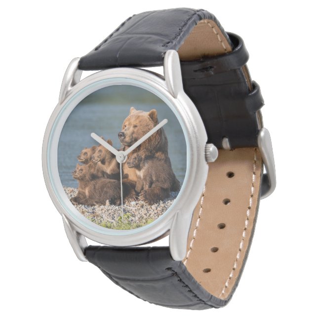 Kutest Baby Animals | Moeder Beer en kubussen Horloge (Gekanteld)