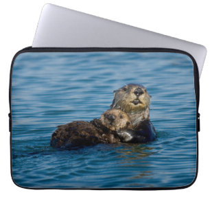 Kutest Baby Animals Moeder en Baby Otter Laptop Sleeve
