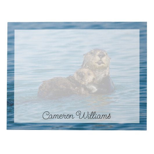 Kutest Baby Animals | Moeder en Baby Otter Notitieblok (Voorkant)