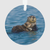 Kutest Baby Animals | Moeder en Baby Otter Ornament (achterkant)
