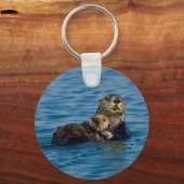 Kutest Baby Animals | Moeder en Baby Otter Sleutelhanger (Voorkant)
