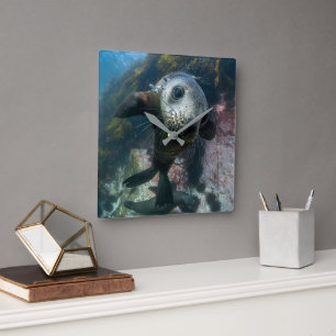 Kutest Baby Animals   Onderwater Kaapverdische zeg Vierkante Klok