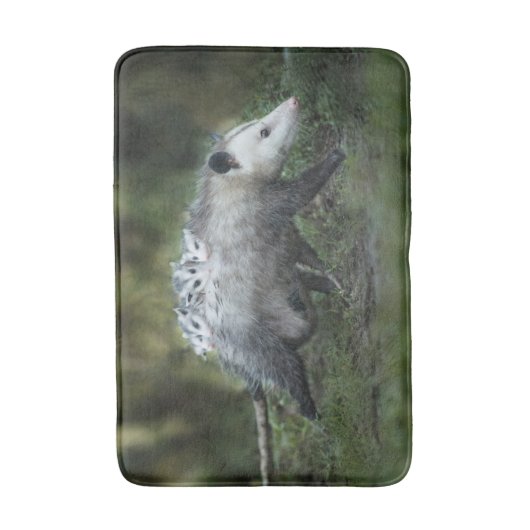 Kutest Baby Animals | Opossum mam & Kinderen Badmat (Voorkant Verticaal)