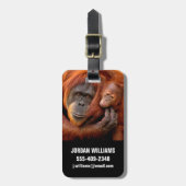 Kutest Baby Animals | Orangutan Mam & Baby Bagagelabel (Voorkant verticaal)