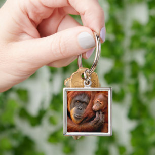 Kutest Baby Animals   Orangutan Mam & Baby Sleutelhanger