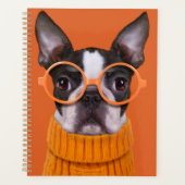 Kutest Baby Animals | Oranje Boston Terrier Planner (Voorkant)