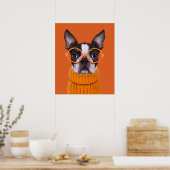 Kutest Baby Animals | Oranje Boston Terrier Poster (Keuken)