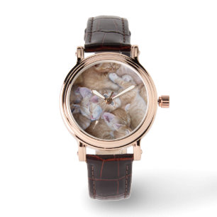 Kutest Baby Animals Oranje keuten-pool Horloge