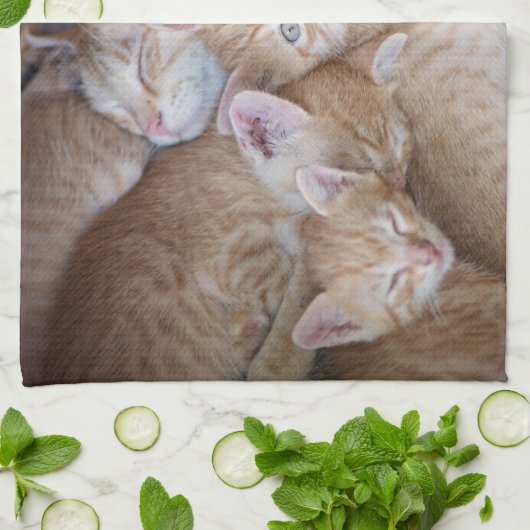 Kutest Baby Animals | Oranje keuten-pool Theedoek (Gevouwen)