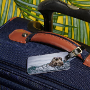 Kutest Baby Animals Otter Baby en moeder Bagagelabel