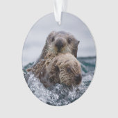 Kutest Baby Animals | Otter Baby en moeder Ornament (voorkant)
