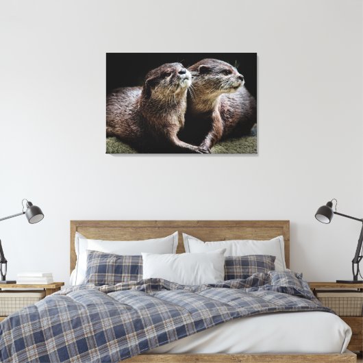 Kutest Baby Animals | Otters Holding Hands Canvas Afdruk (Insitu (Slaapkamer))