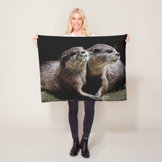 Kutest Baby Animals | Otters Holding Hands Fleece Deken (In situ)